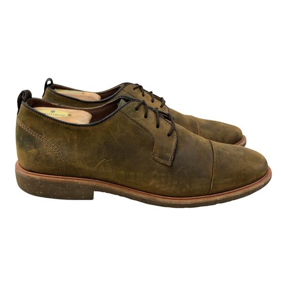 Warfield & Grand Shoes Mens 9.5 Olive Suede Cap Toe Derby Leather Dress Casual main image 7
